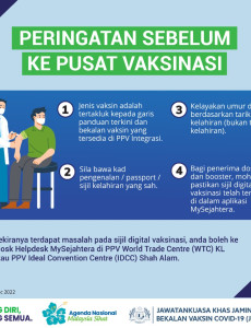 Peringatan Sebelum Ke Pusat Vaksinasi